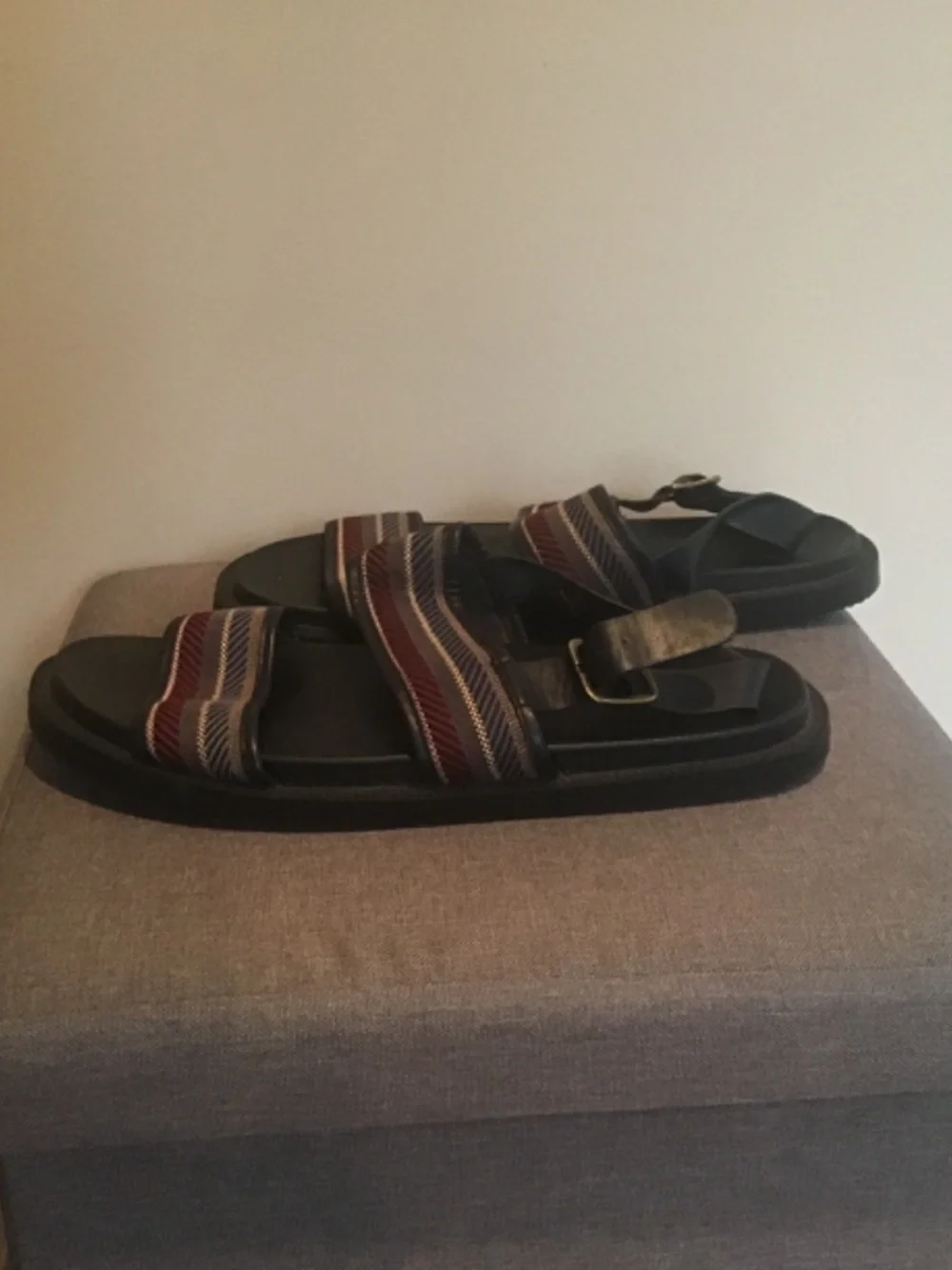 Zara men’s sandals red green and gold size 45 or 11.5